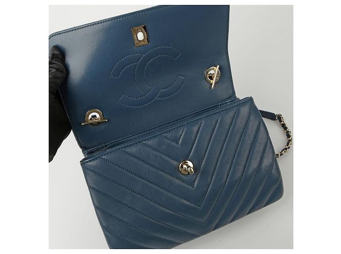 Trendy CC Chanel Borsa Tote e a Spalla CC Small Trendy Blu - vista 9