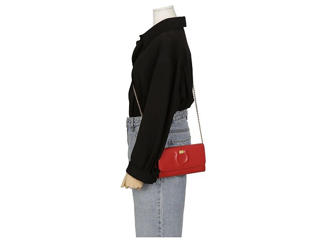 Salvatore Ferragamo Portafoglio Gancini e borsa a tracolla Rosso - vista 9