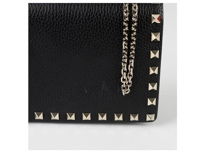 Valentino Borsa a tracolla incrociata Rockstud Mini con catena Nero - vista 2