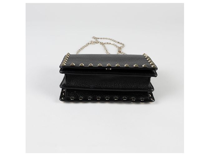 Valentino Borsa a tracolla incrociata Rockstud Mini con catena Nero - vista 6