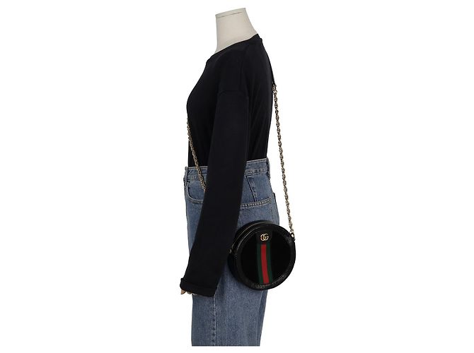 Gucci Borsa a tracolla rotonda Ophidia Nero - vista 7