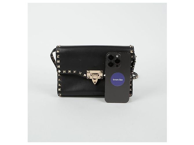 Valentino Rockstud Klappenschultertasche Schwarz - Ansicht 8