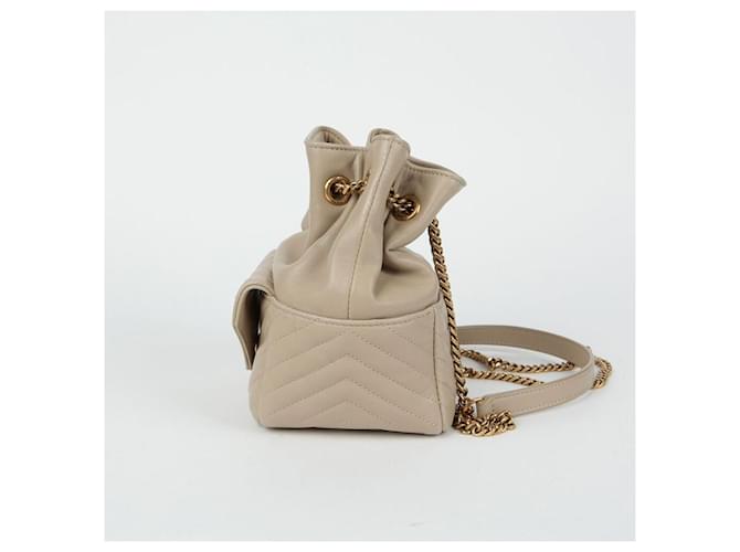Saint Laurent Borsa a tracolla mini secchiello Zoe Marrone - vista 5