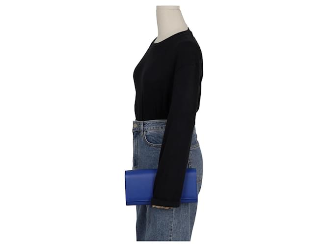 Saint Laurent Clutch Cassandra Blu - vista 11