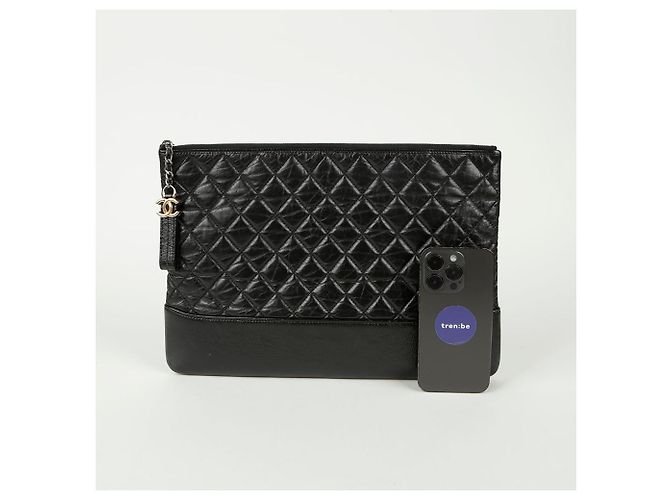 Chanel Gabrielle Große Clutch Schwarz - Ansicht 11