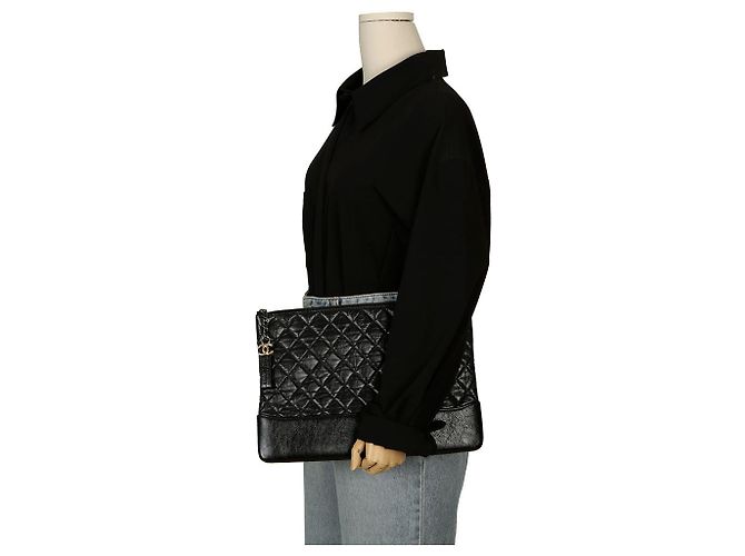 Chanel Gabrielle Große Clutch Schwarz - Ansicht 13