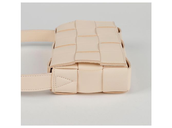 Bottega Veneta Borsa a spalla incrociata Cassette Small Bianco - vista 5