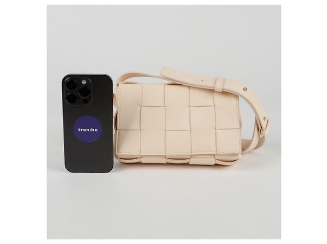 Bottega Veneta Borsa a spalla incrociata Cassette Small Bianco - vista 8