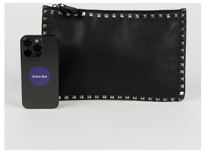 Valentino Clutch Rockstud Negro - vista 8