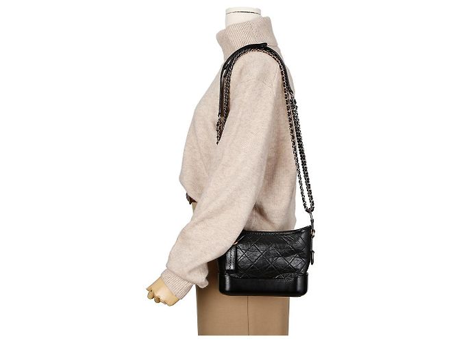 Chanel Borsa hobo a spalla incrociata Gabrielle Small Nero - vista 12