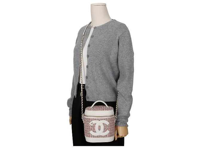 Chanel Borsa a tracolla incrociata CC Logo Vanity Bianco - vista 11