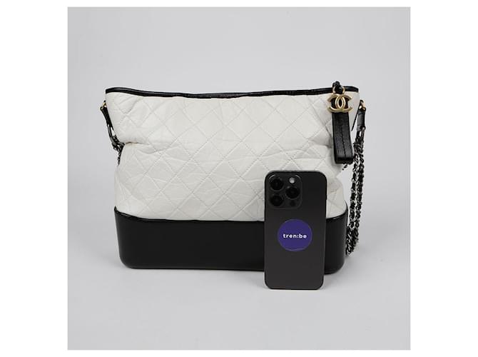 Chanel Borsa hobo maxi Gabrielle Bianco - vista 13