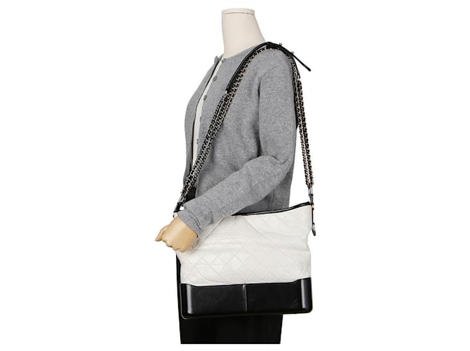 Chanel Borsa hobo maxi Gabrielle Bianco - vista 15