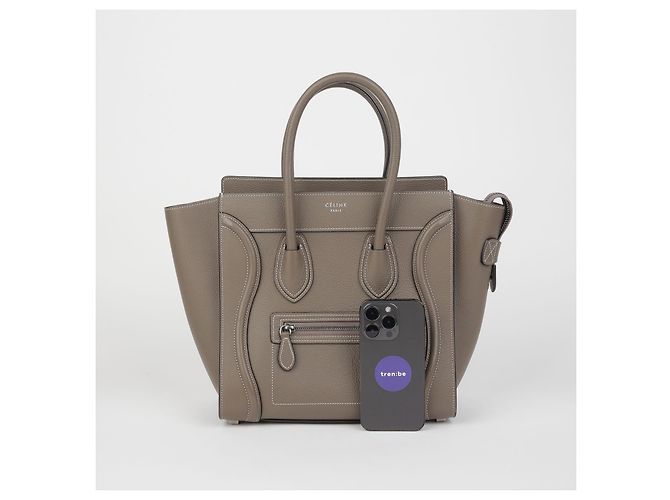 Luggage Céline Borsa Micro Tote da Viaggio Marrone - vista 12