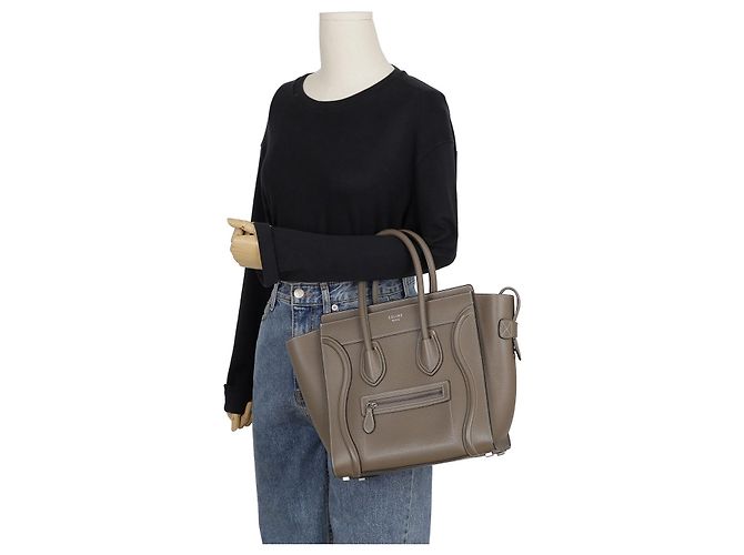 Luggage Céline Borsa Micro Tote da Viaggio Marrone - vista 14
