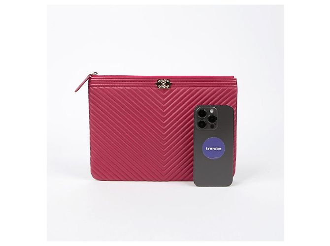 Chanel Clutch Medio Chevron Boy Rosso - vista 10