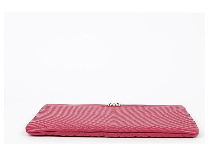 Chanel Clutch Medio Chevron Boy Rosso - vista 6