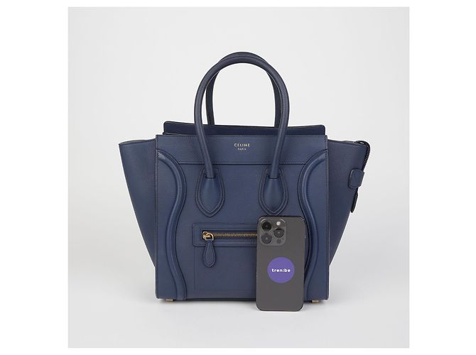 Luggage Céline Borsa Micro Tote da Viaggio Blu - vista 12