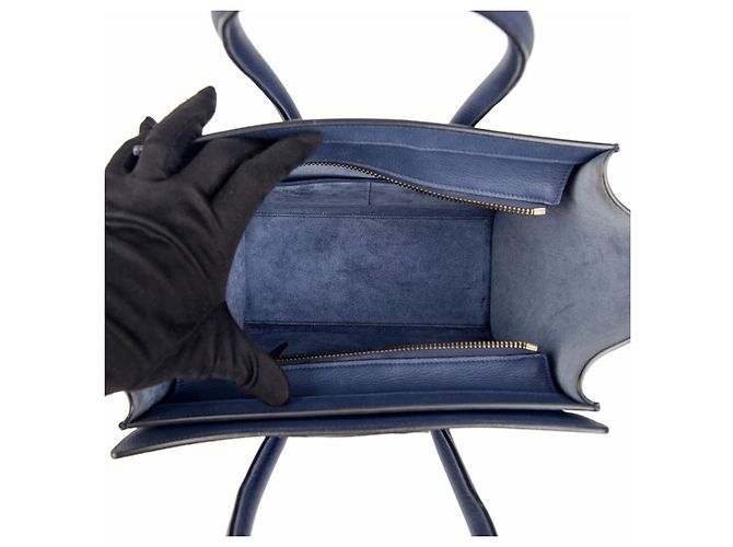 Luggage Céline Borsa Micro Tote da Viaggio Blu - vista 13