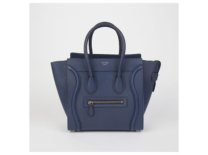 Luggage Céline Borsa Micro Tote da Viaggio Blu - vista 2
