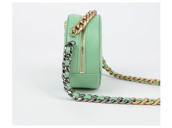 Chanel Borsa a tracolla incrociata mini catena rotonda Verde - vista 5