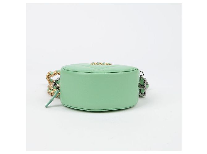 Chanel Borsa a tracolla incrociata mini catena rotonda Verde - vista 6