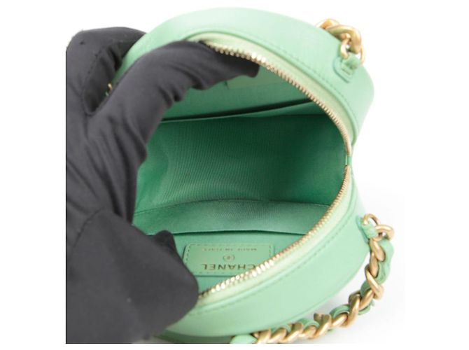Chanel Borsa a tracolla incrociata mini catena rotonda Verde - vista 9