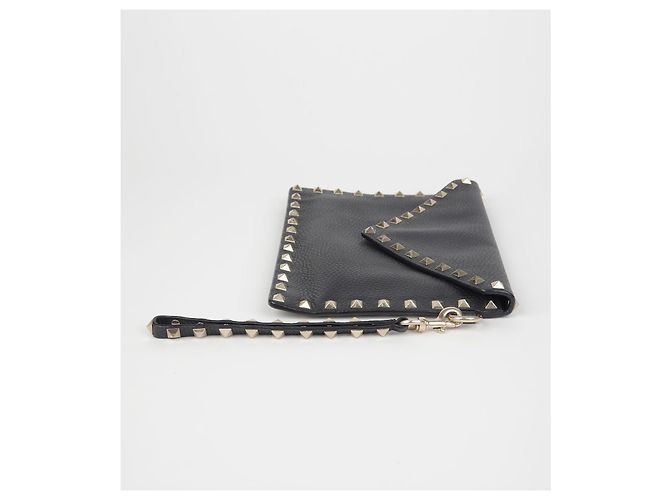 Valentino Clutch con tracolla Rockstud Nero - vista 5