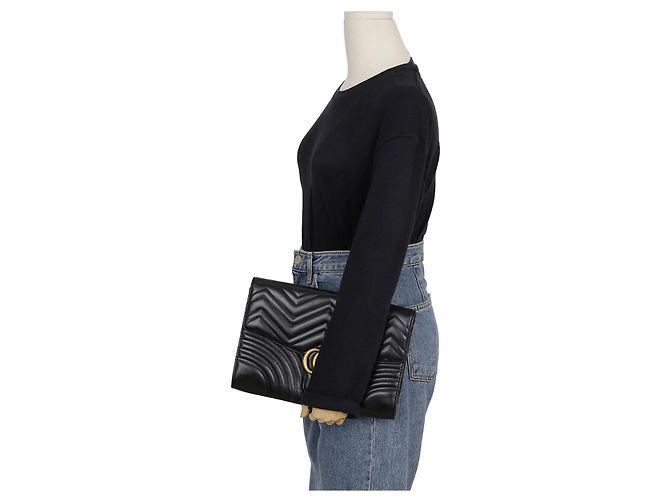 Gucci Clutch GG Marmont Nero - vista 15