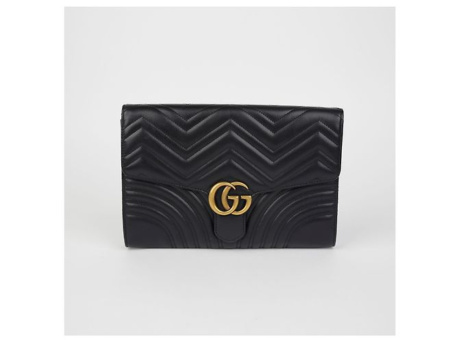 Gucci Clutch GG Marmont Nero - vista 2
