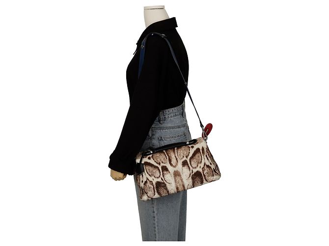 Fendi Borsa a Spalla Leopard by the Way Bianco - vista 15