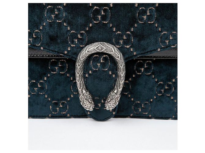 Gucci Borsa a Spalla con Catena Dionysus Small Blu - vista 3