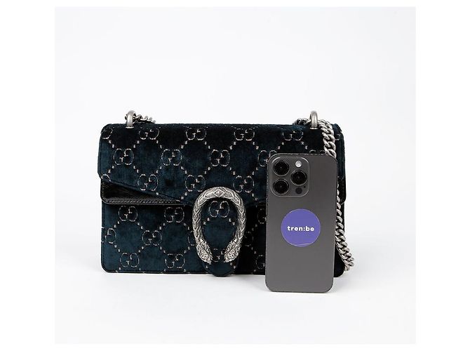 Gucci Borsa a Spalla con Catena Dionysus Small Blu - vista 8