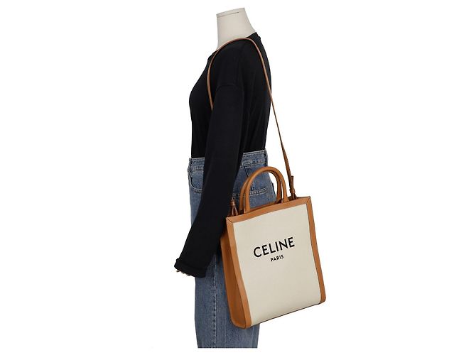 Cabas Céline Borsa a spalla tote verticale piccola Marrone - vista 8