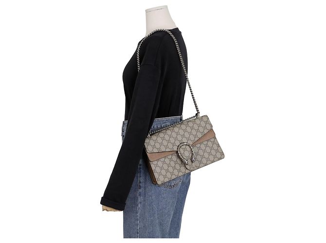 Gucci Bolsa de Ombro com Corrente Dionysus Small Marrom - vista 12