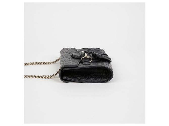 Gucci Borsa a tracolla mini catena Emily Nero - vista 4