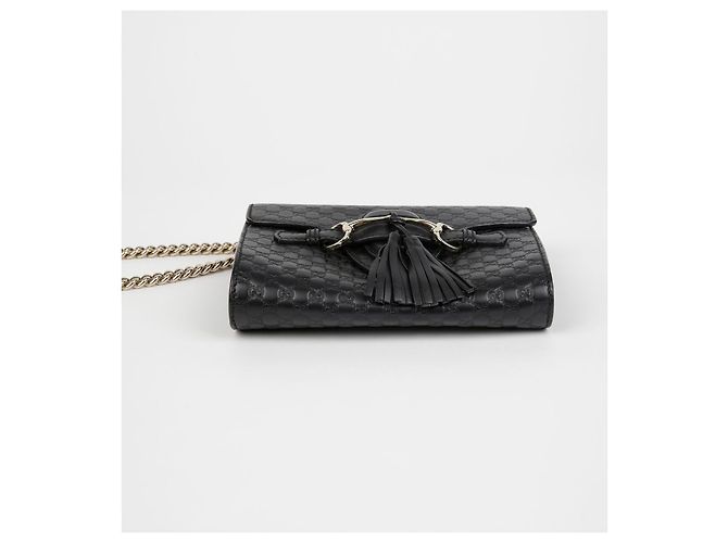 Gucci Borsa a tracolla mini catena Emily Nero - vista 5