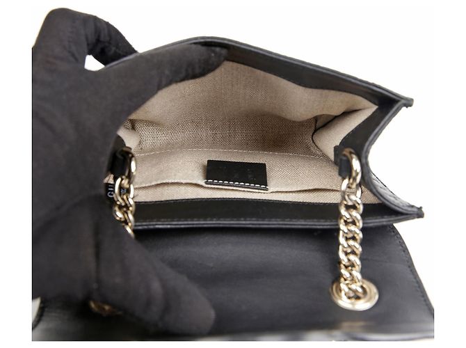 Gucci Borsa a tracolla mini catena Emily Nero - vista 9