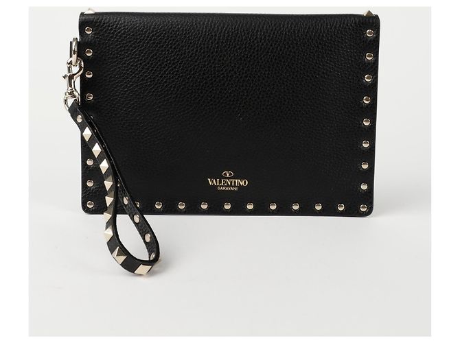 Valentino Pochette Rockstud Negro - vista 2