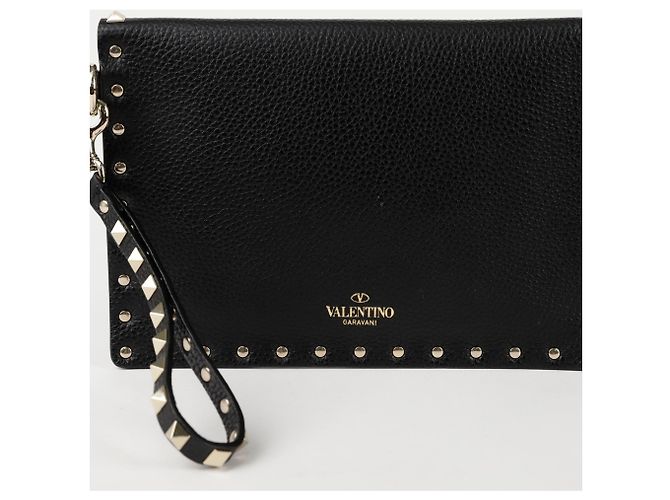 Valentino Pochette Rockstud Negro - vista 3