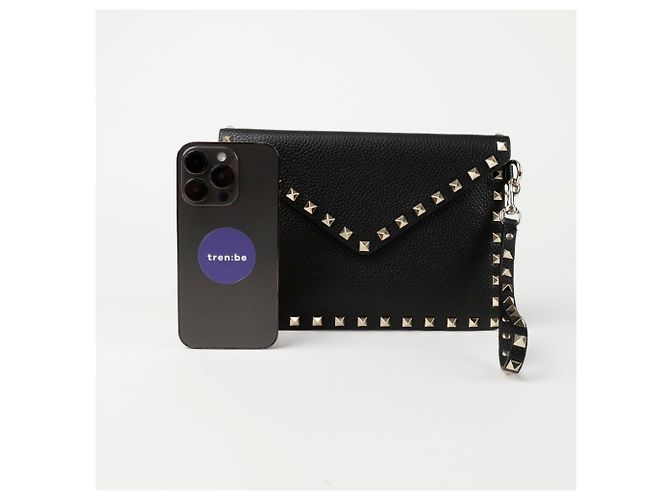 Valentino Pochette Rockstud Negro - vista 7