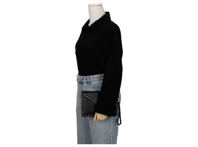 Valentino Pochette Rockstud Negro - vista 9
