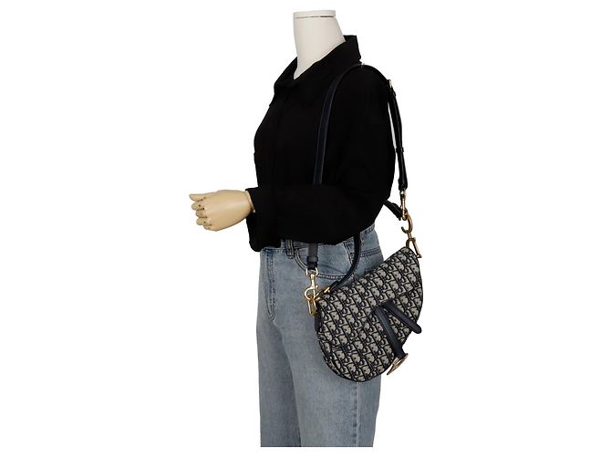Saddle Dior Borsa a tracolla con cinturino da sella Blu - vista 11
