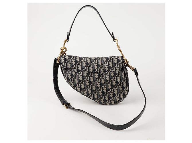 Saddle Dior Borsa a tracolla con cinturino da sella Blu - vista 4