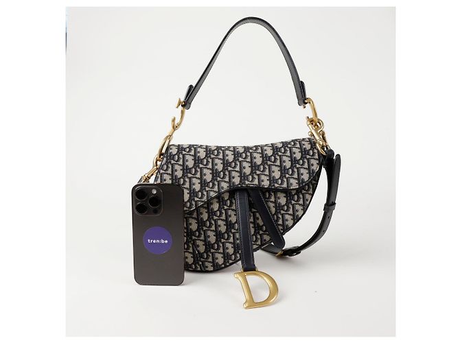 Saddle Dior Borsa a tracolla con cinturino da sella Blu - vista 9