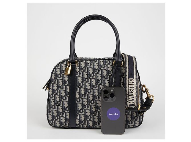 Dior Große Bowling-Tote-Umhängetasche Devive Blau - Ansicht 7