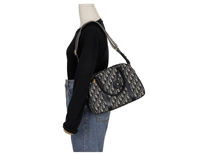 Dior Große Bowling-Tote-Umhängetasche Devive Blau - Ansicht 9