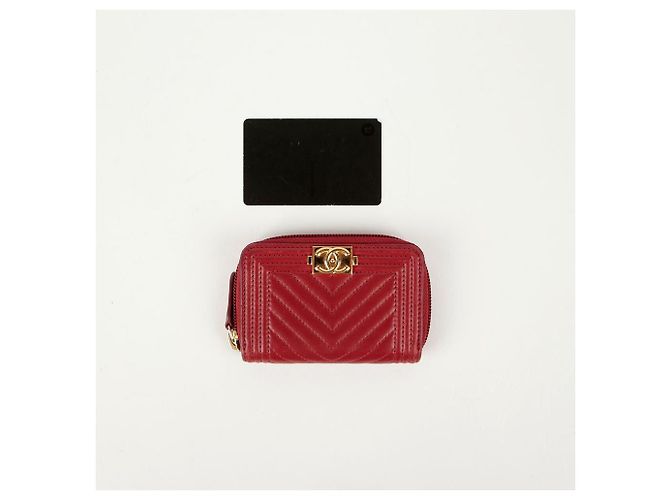 Chanel Boy Zip Kartenetui Rot - Ansicht 12