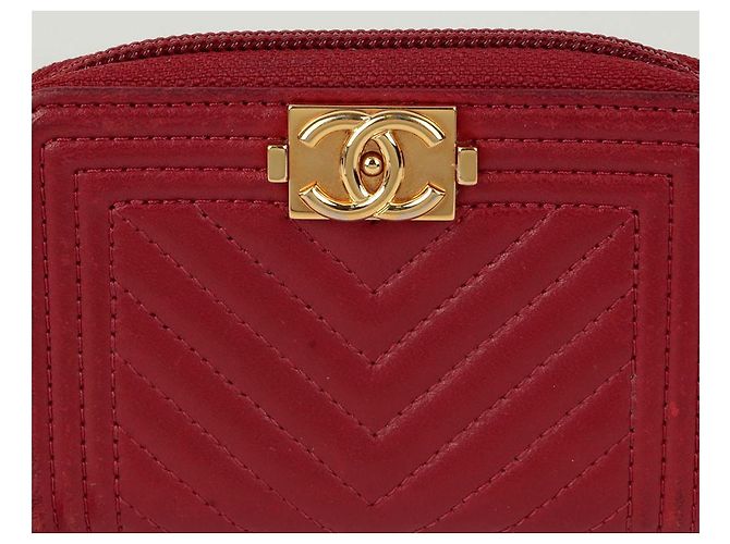 Chanel Boy Zip Kartenetui Rot - Ansicht 2