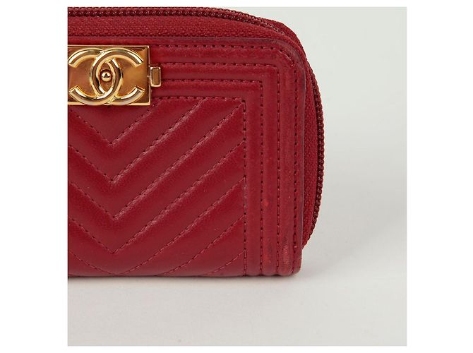 Chanel Boy Zip Kartenetui Rot - Ansicht 3